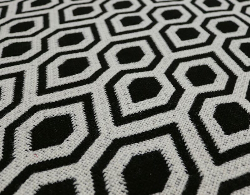 Marches d'escalier en tissu plat, Hex. Noir et blanc inversé