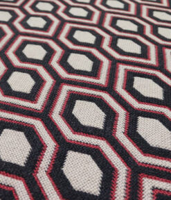 Flatweave Stair runners, Hex. Anthracite/Rouge