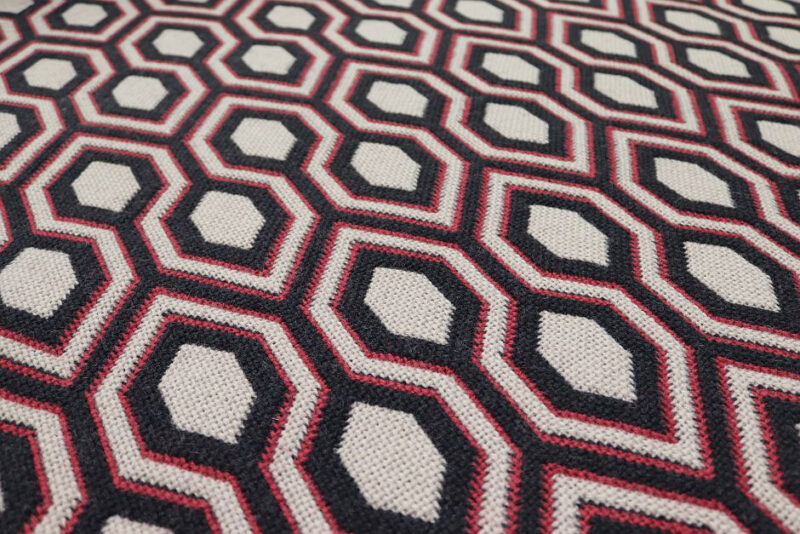 Marches d'escalier Flatweave, Hex. Anthracite/Rouge