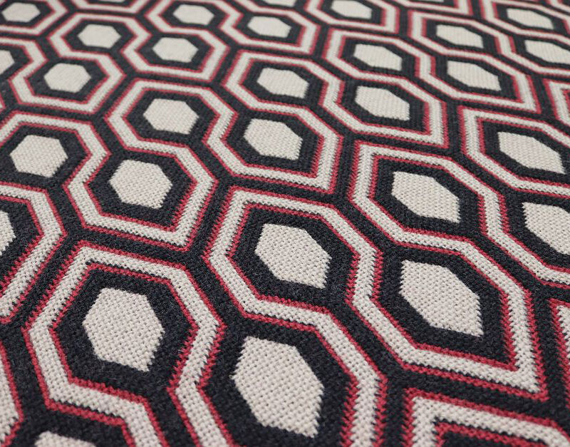 Flatweave Stair runners, Hex. Anthracite/Rouge