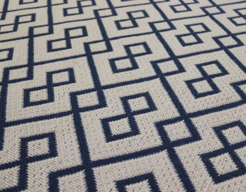 Marches d'escalier à tissage plat, Kent. Revers denim/bleu foncé