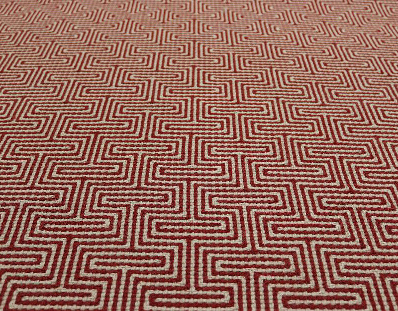 Coulisses d'escalier en tissu plat, Labyrinthe. Rouge