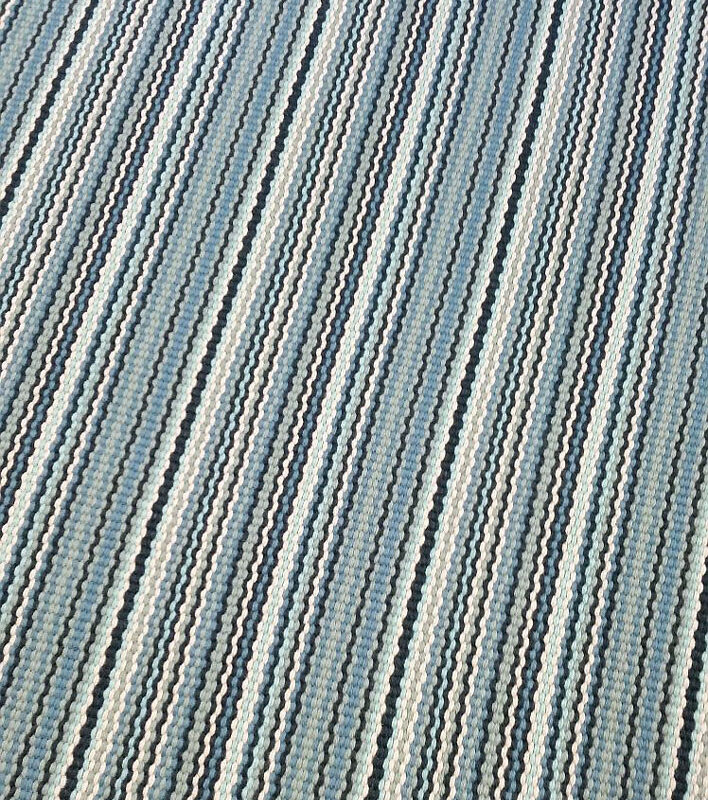 Flatweave Stair runner, Stripes Multi Aqua