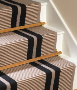 Flatweave Stair runner, Stripes Transat Black PNT 16