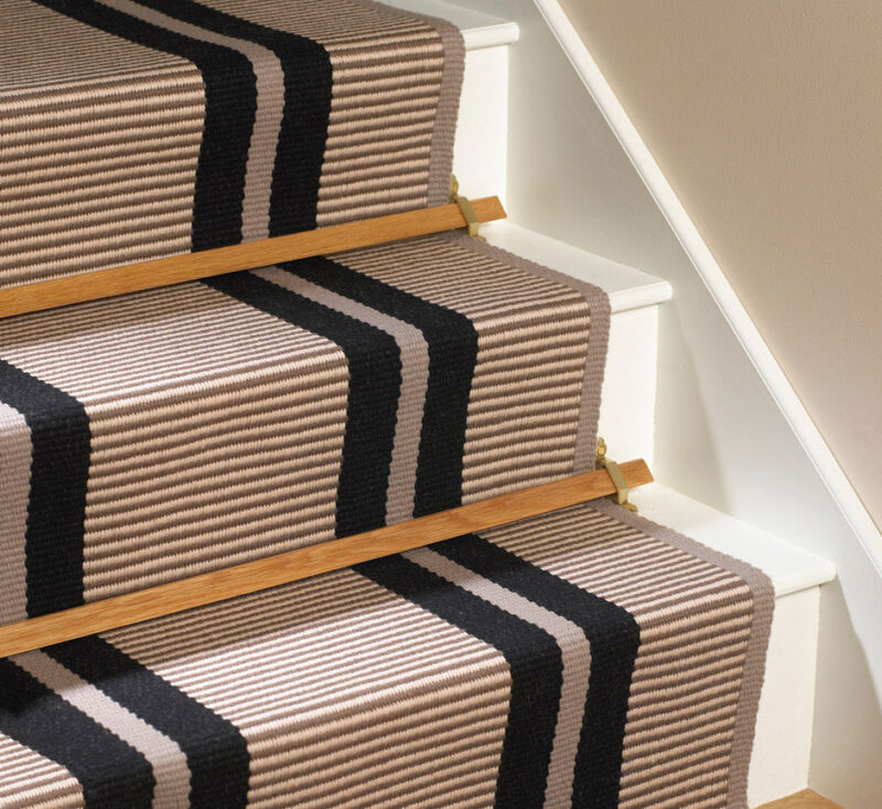 Flatweave Stair runner, Stripes Transat Black PNT 16