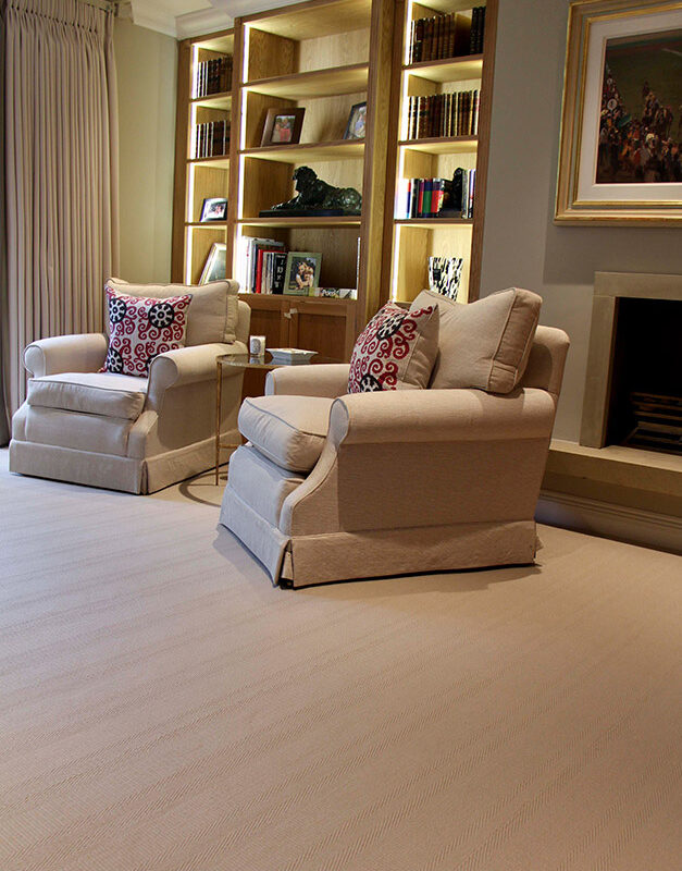 Tapis en laine à tissage plat, rayures. Lin solide Kelly KS06