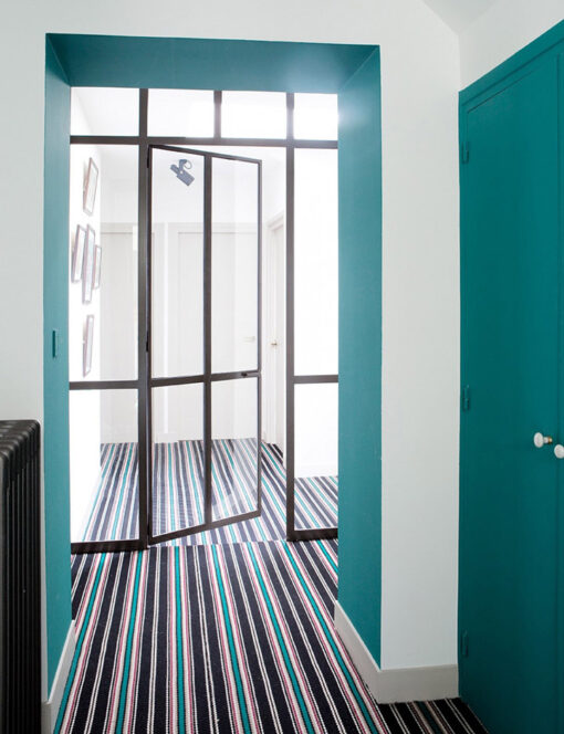 Bespoke stair runners, Flatweave Stripes. Kelly JD Bespoke