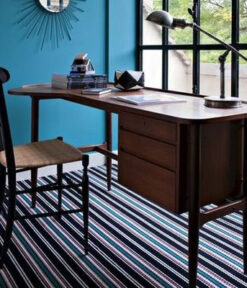 Tapis en laine à tissage plat, rayures. Kelly JD Bespoke