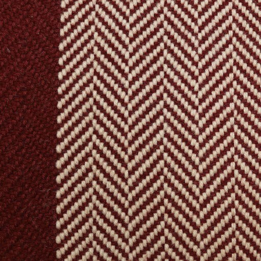 Flatweave Stair runner, Herringbone Border Burnt Sienna & Putty