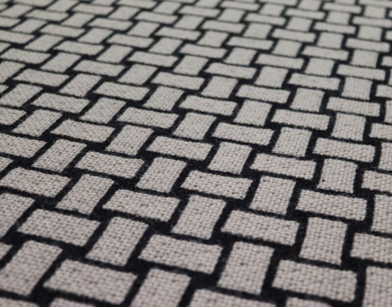 Scale in pura lana, Flatweave Tweed Linen, Nero