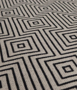 Coulisses d'escalier en pure laine, Flatweave Tyne Linen, Noir