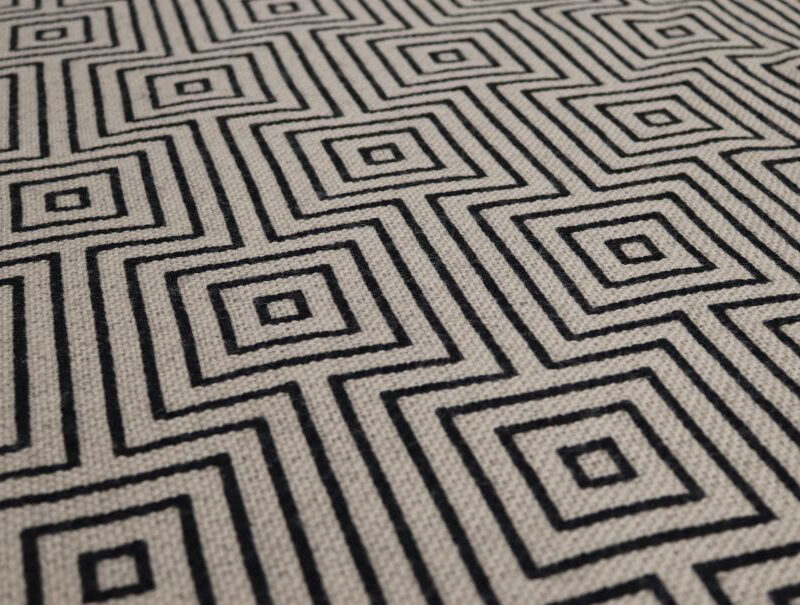 Coulisses d'escalier en pure laine, Flatweave Tyne Linen, Noir