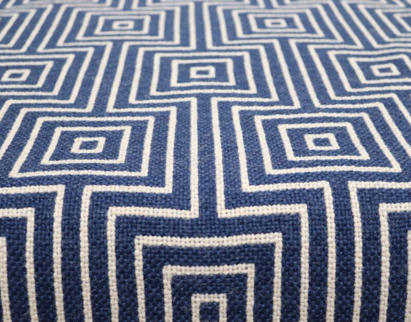 Couvre-marches en pure laine, Flatweave Tyne Dk Blue, Ivory