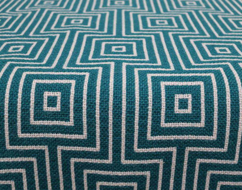 Coulisses d'escalier en pure laine, Flatweave Tyne Teal, Ivory