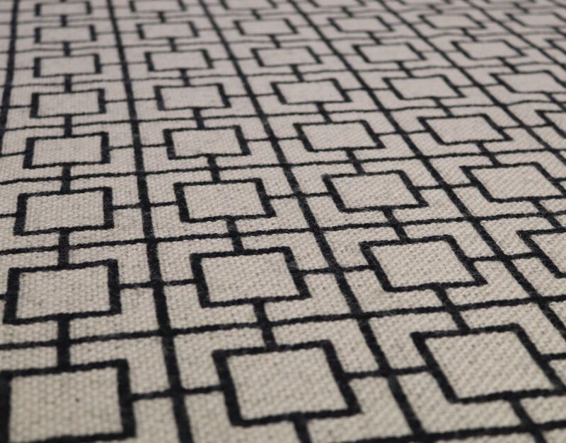 Couvre-marches en pure laine, Flatweave Tamar Linen, Noir