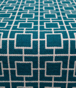 Coulisses d'escalier en pure laine, Flatweave Tamar Teal, Ivory