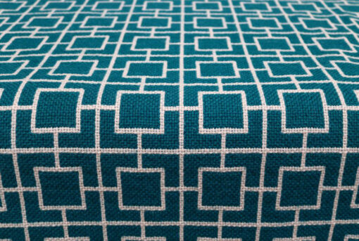 Coulisses d'escalier en pure laine, Flatweave Tamar Teal, Ivory