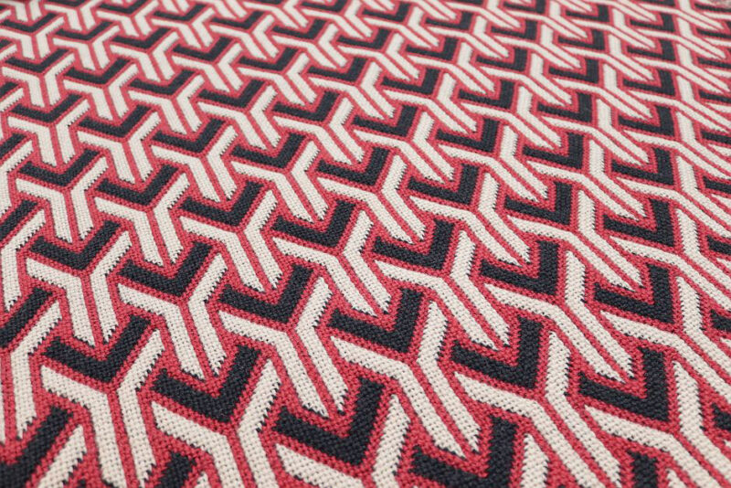 Coulisses d'escalier en pure laine, Flatweave Trafal. Anthracite/Rouge