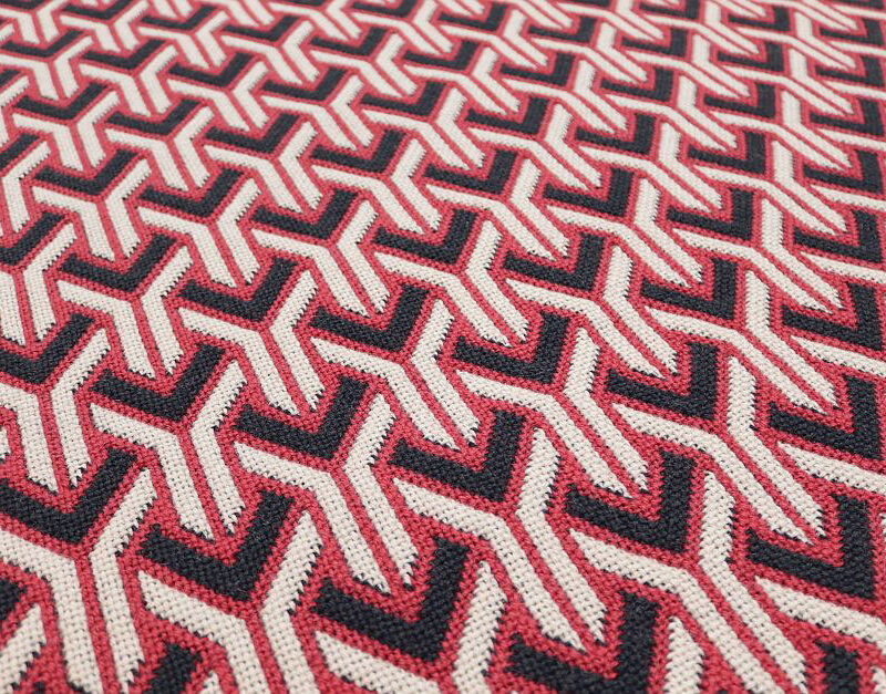 Pure wool Stair runners, Flatweave Trafal. Anthracite/Rouge