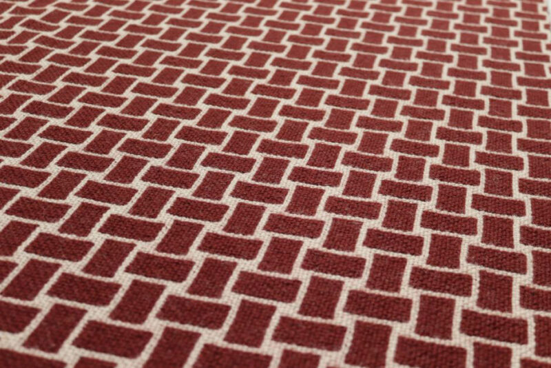 Schurwolle Treppenläufer, Flatweave Tweed Burnt Sienna, Putty