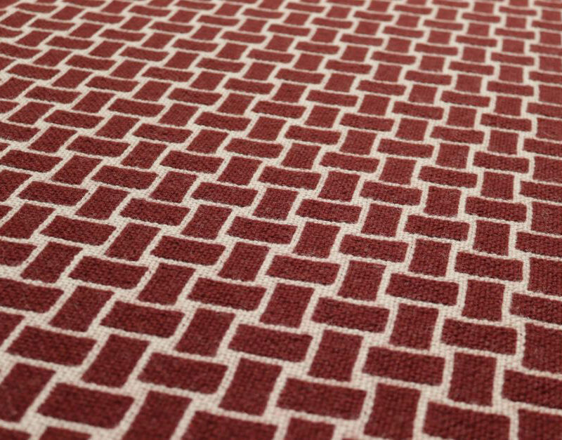 Couvre-marches en pure laine, Flatweave Tweed Burnt Sienna, Putty