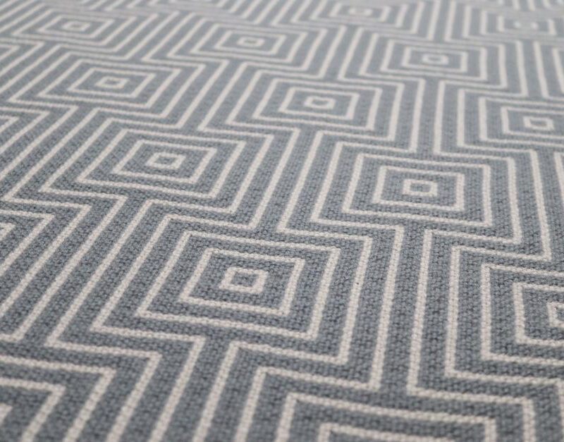 Pure wool Stair runners, Flatweave Tyne Platinum, Pearl