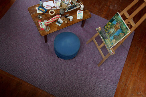 Tapis à tissage plat, Large Diamond Fuchsia