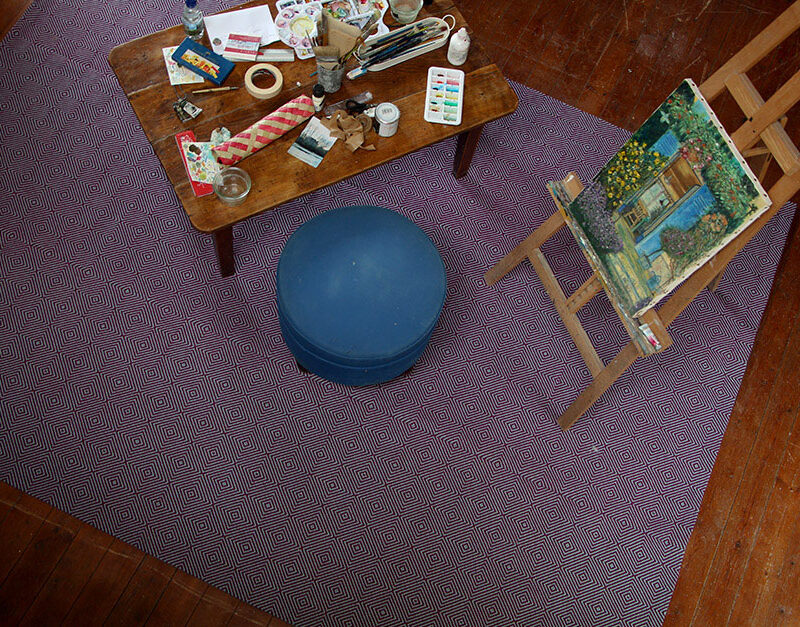 Tappeti a tessitura piatta, Large Diamond Fuchsia