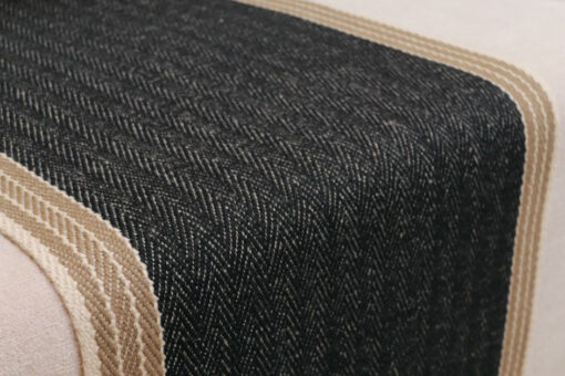 Flatweave Stair runner, Stripes Finley FG01 Black & Ivory
