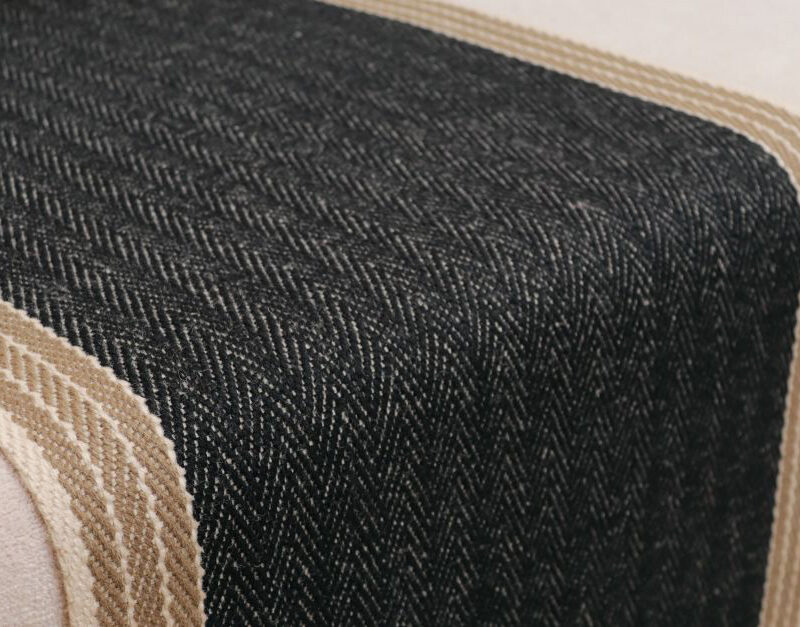 Flatweave Stair runner, Stripes Finley FG01 Black & Ivory