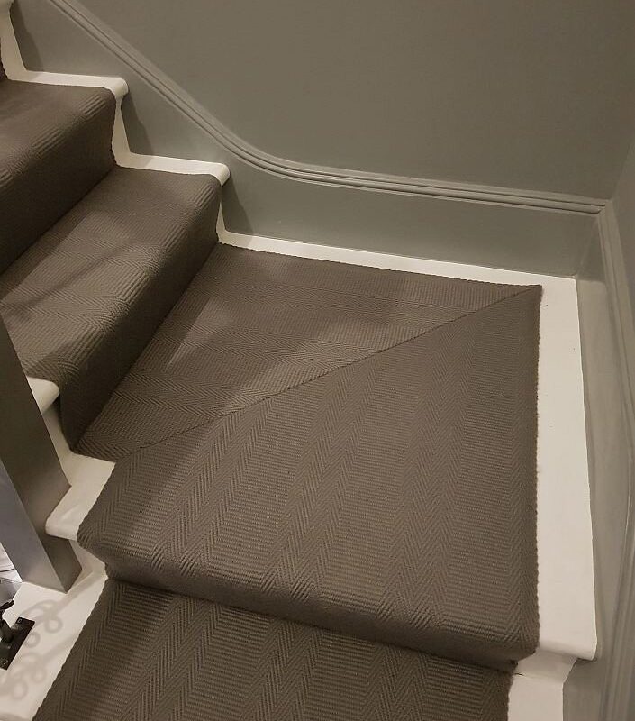 Tapis d'escalier en tissu plat, Kelly Solid Nickel KS03