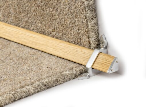 Stair rods, Wood, brushed-chrome