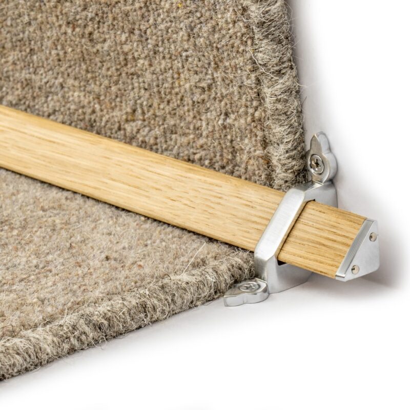 Stair rods, Wood, brushed-chrome