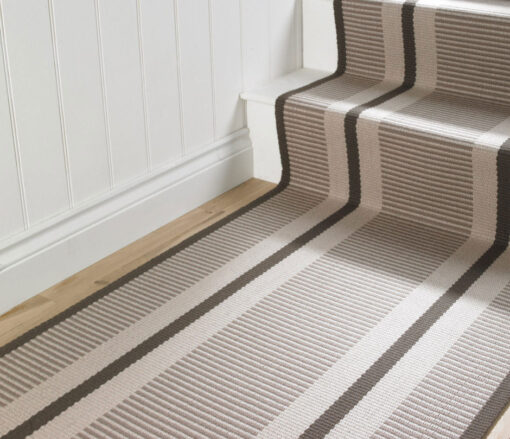 Flatweave Stair runner, Stripes Transat Almond PNT25