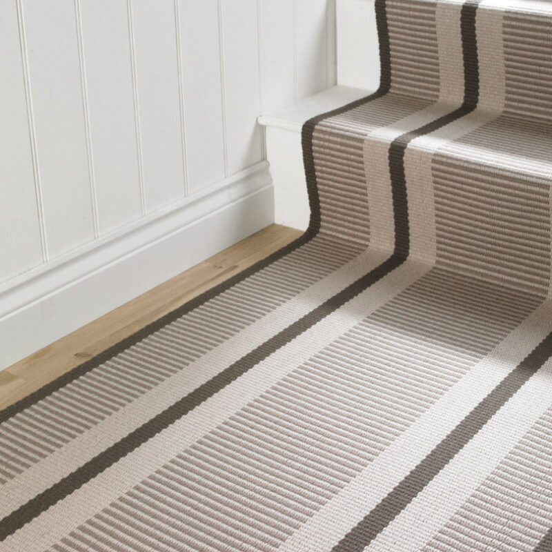 Flatweave Stair runner, Stripes Transat Almond PNT25