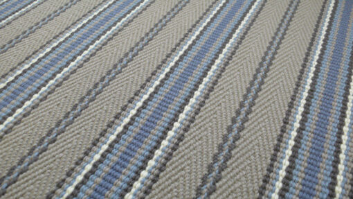 Flatweave Stair runner, Stripes Kelly Blue JD03