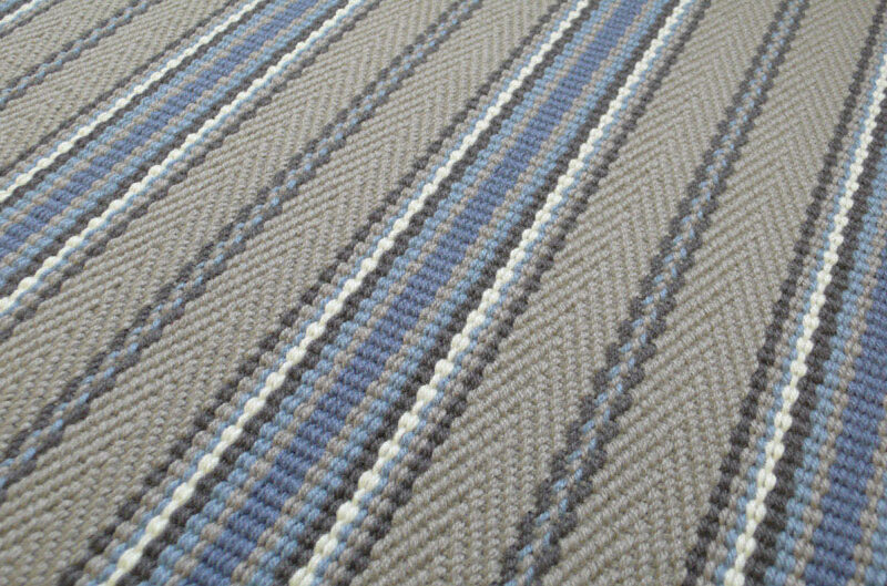 Flatweave Stair runner, Stripes Kelly Blue JD03