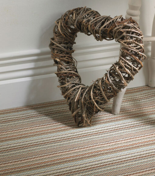 Flatweave Stair runner, Stripes Multi Green