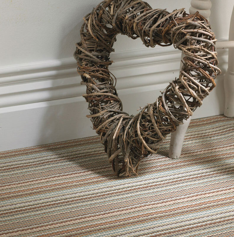 Flatweave Stair runner, Stripes Multi Green