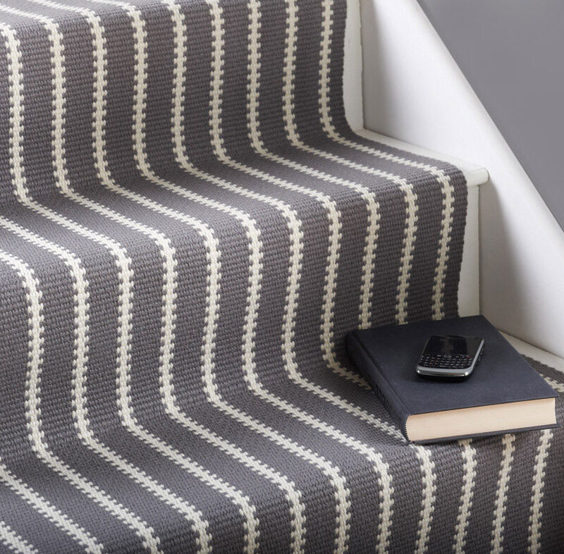 Flatweave Stair runner, Stripes ZIP14 Nickel
