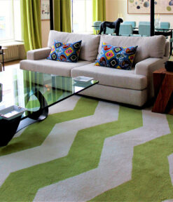 Tapis touffetés, Bespoke Chevron Apple Green