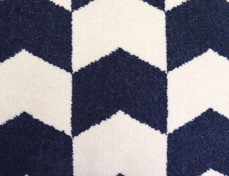 Wool Carpets, Winston Chevron, Navy Blue & Ivory