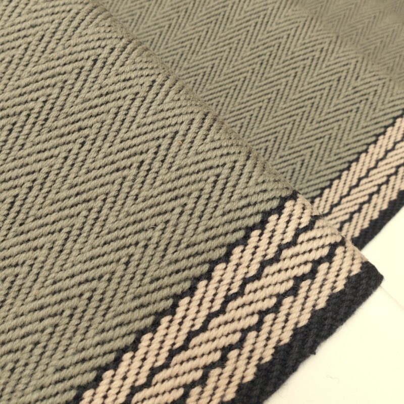 Flatweave Stair runner, Stripes Finley FG07 Thyme & Ivory